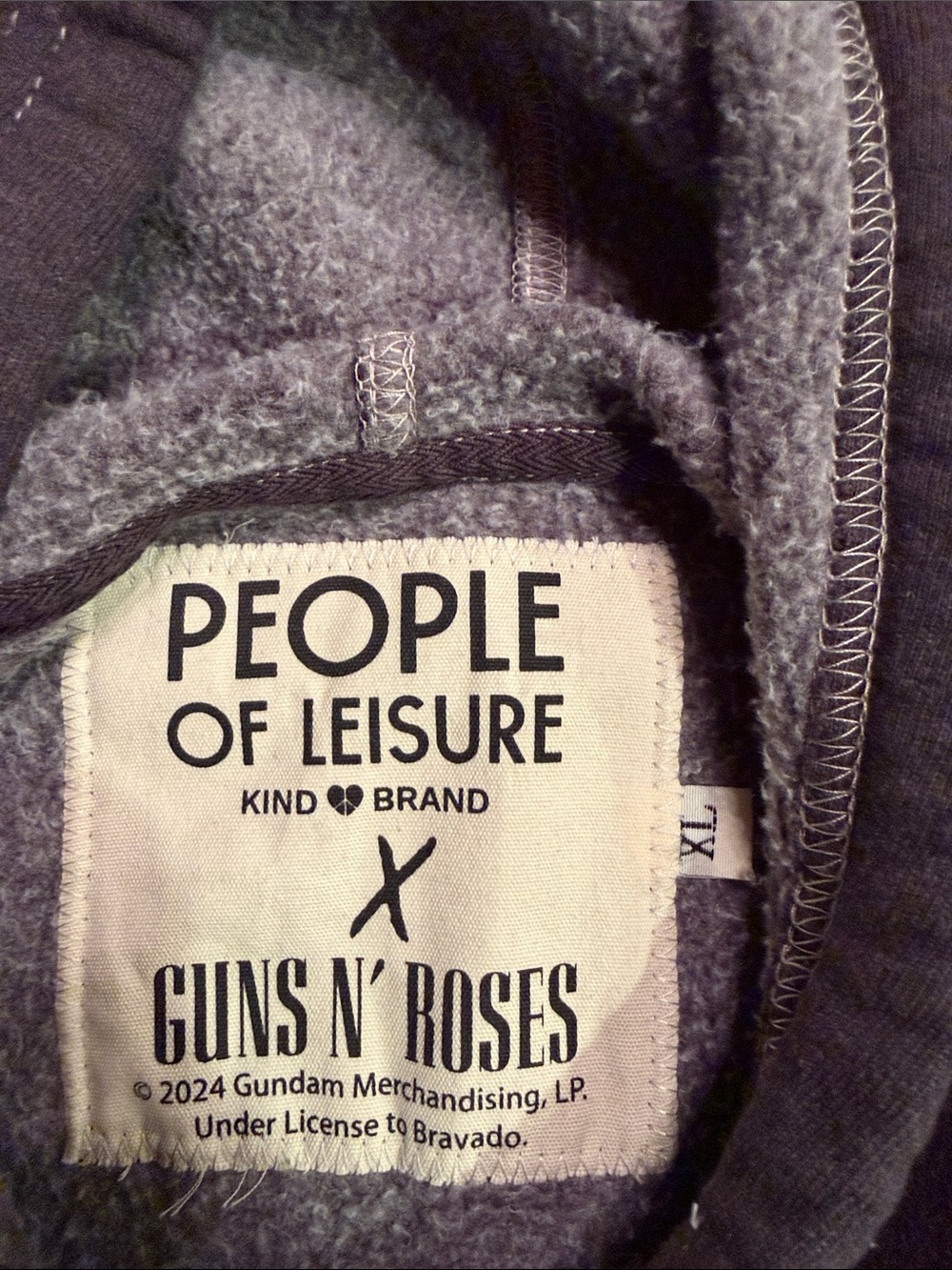 Women's Gray Guns and Roses, Studded Cross Hooded Sweatshirt - Picture 2 of 4
